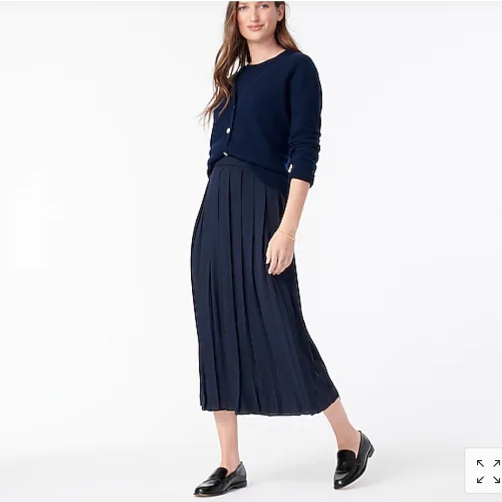 J. Crew Wide-Pleat Midi Skirt